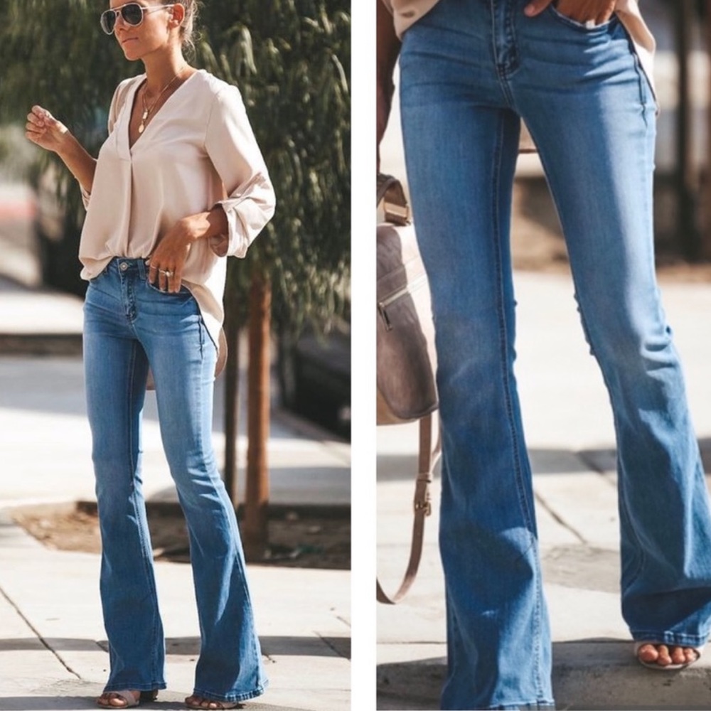 KanCan Flare Leg Jeans Midrise Wide Leg Denim Bell Bottoms 34” x 34” - Picture 9 of 9
